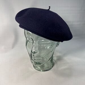 Vintage Beret Hat 100% Wool, New Kap Henry Pollak Play Topper, Eggplant 1950’s